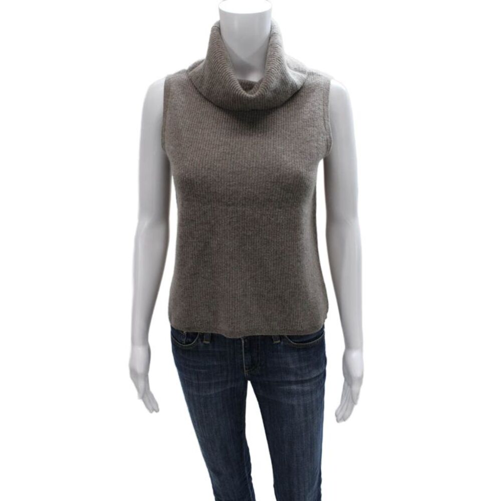 The Cashmere Project Womens Cashmere Cowl Neck Vest Sweater Gray Size XS